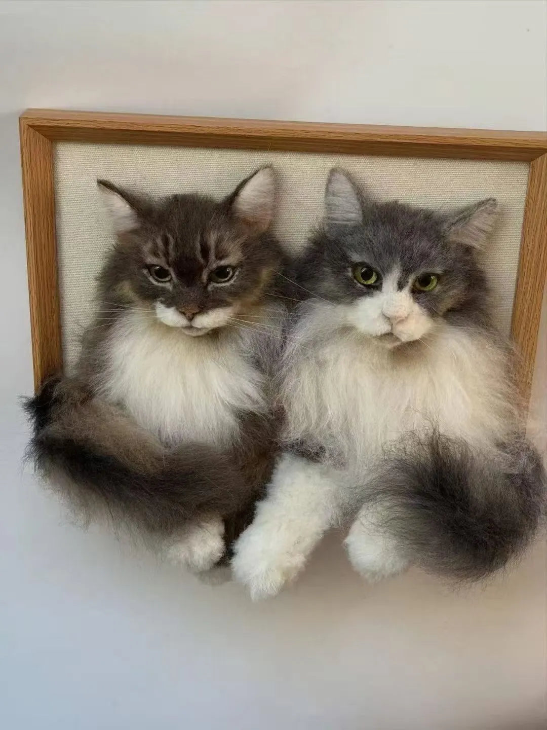 Custom Needle Felted Pet Replica - Framed Portrait
