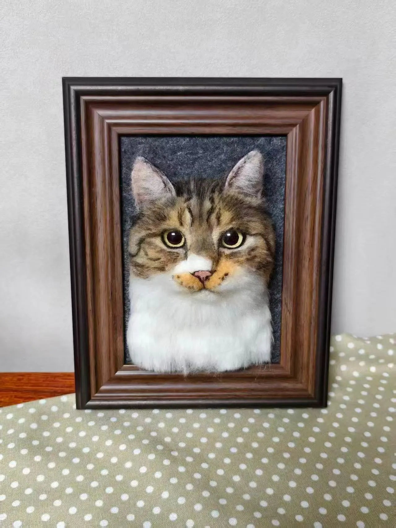 Custom Needle Felted Pet Replica - Framed Portrait