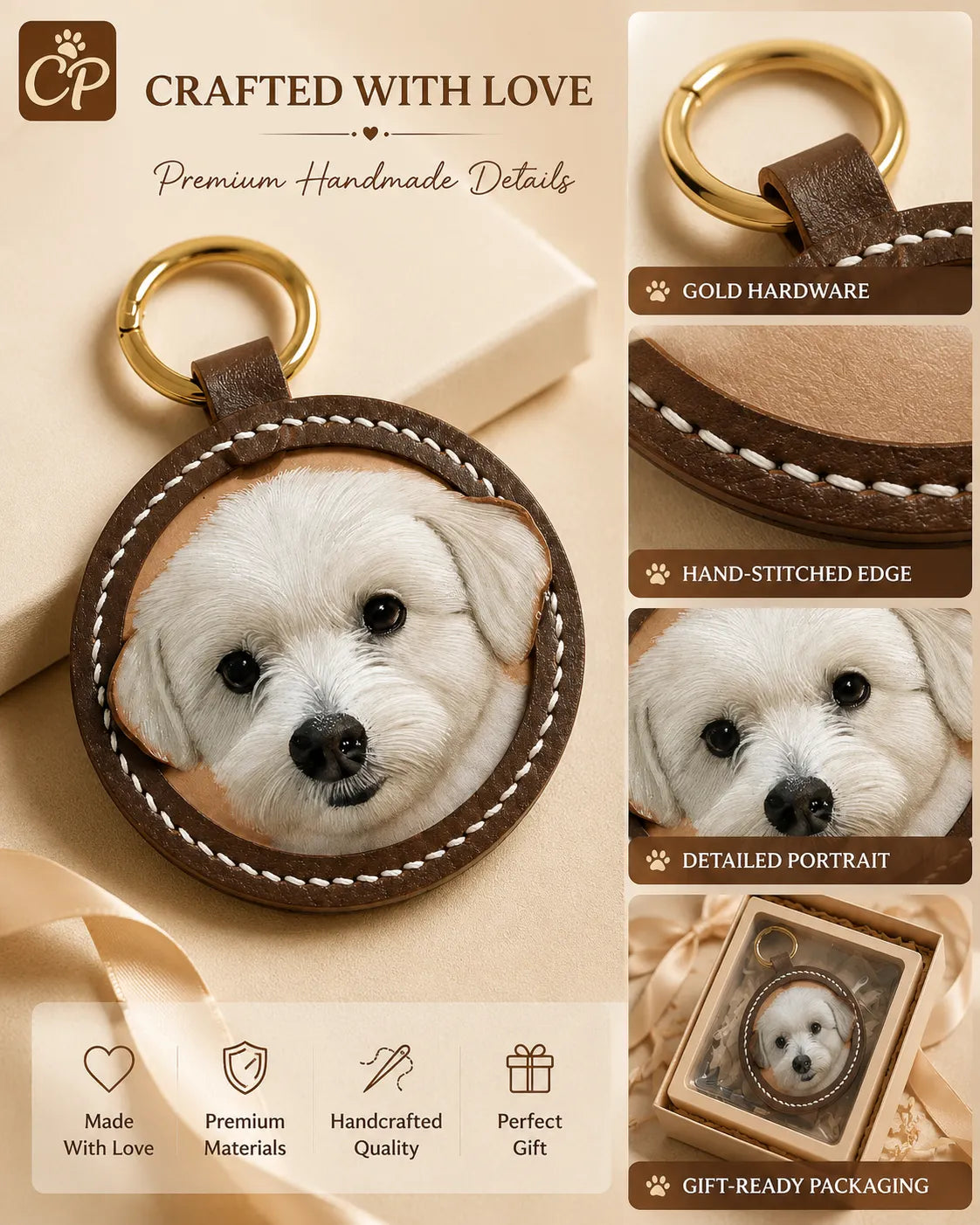 Custom Pet Leather Carved Tag - Premium Detail