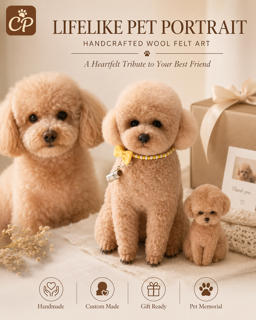 Custom Needle Felted Pet Replica - Full Body