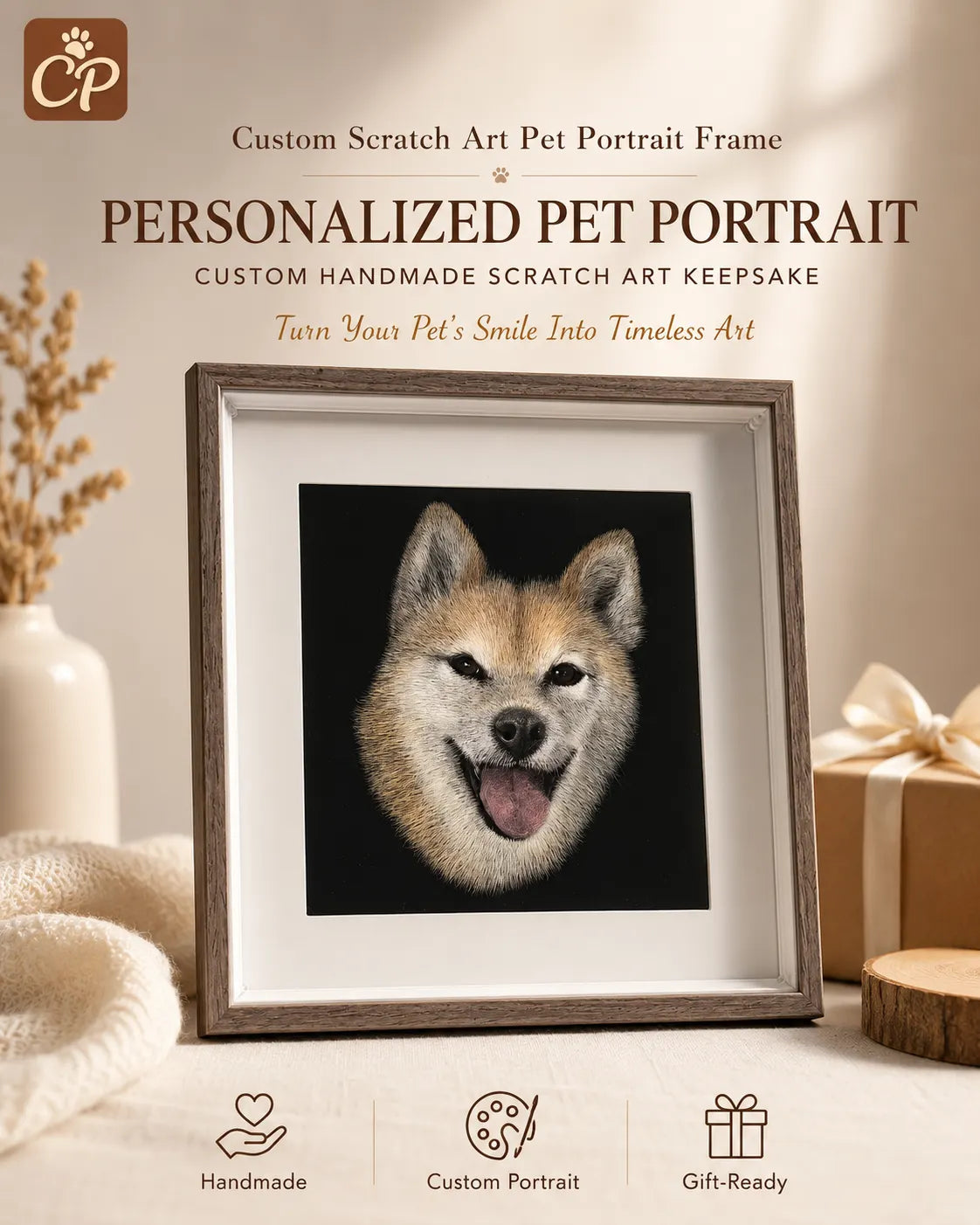 Custom Scratch-Style 3D Pet Portrait from Photo