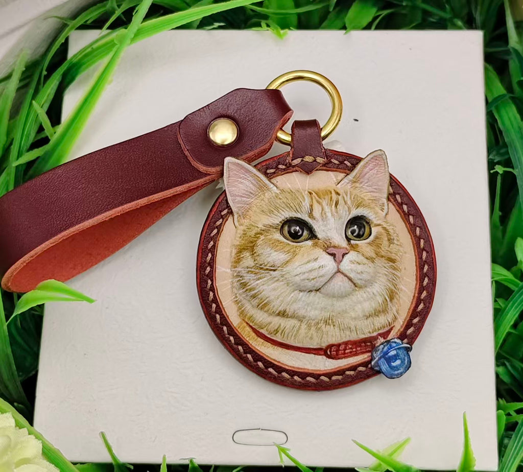 Custom Pet Leather Carved Tag - Enhanced Detail