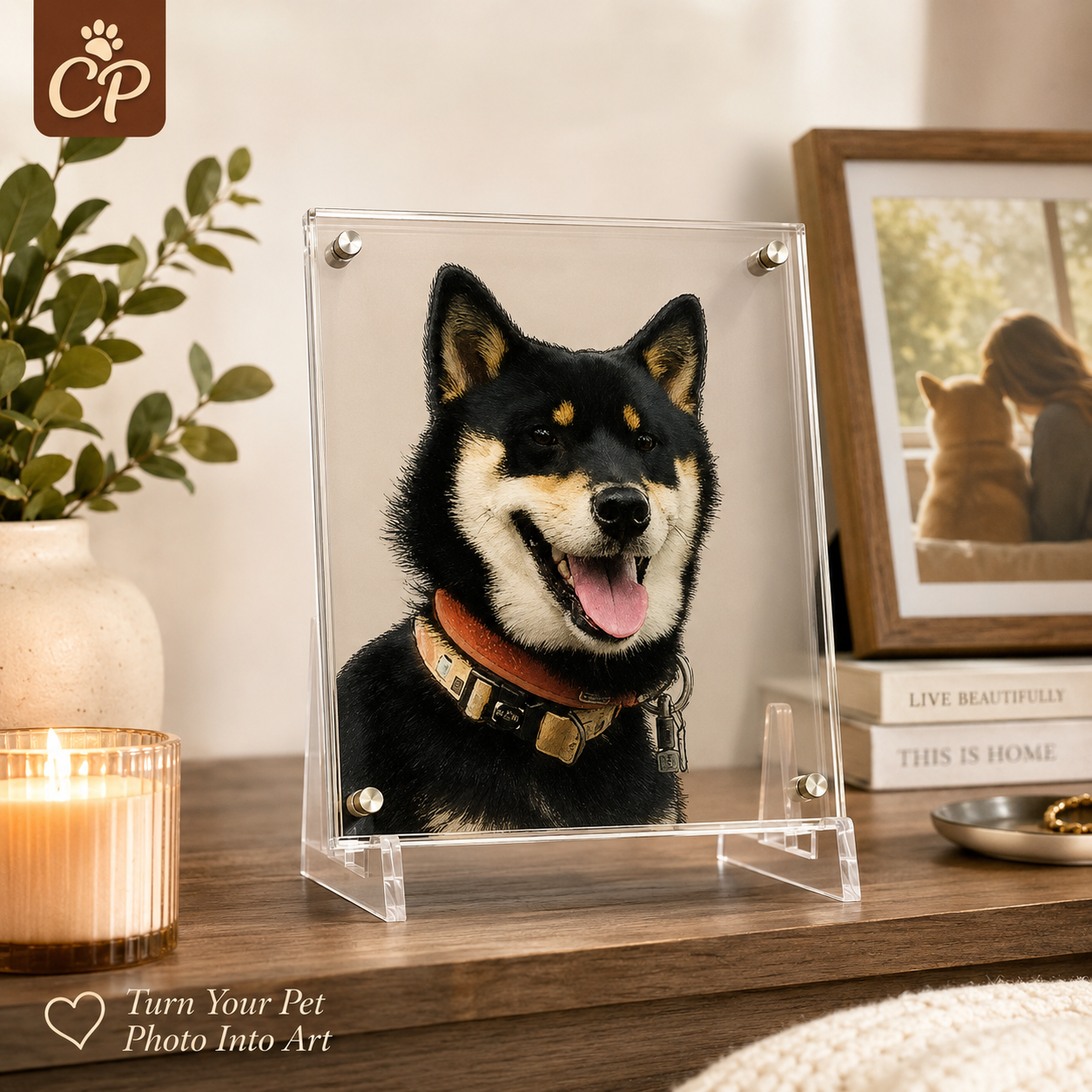 Custom 3D Acrylic Pet Portrait Plaque