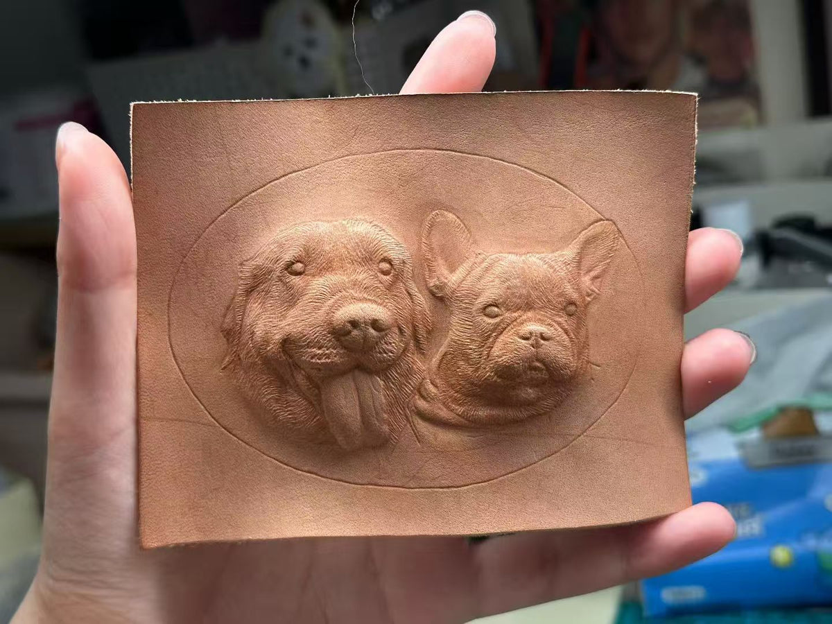 Custom Pet Leather Carved Tag - Premium Detail
