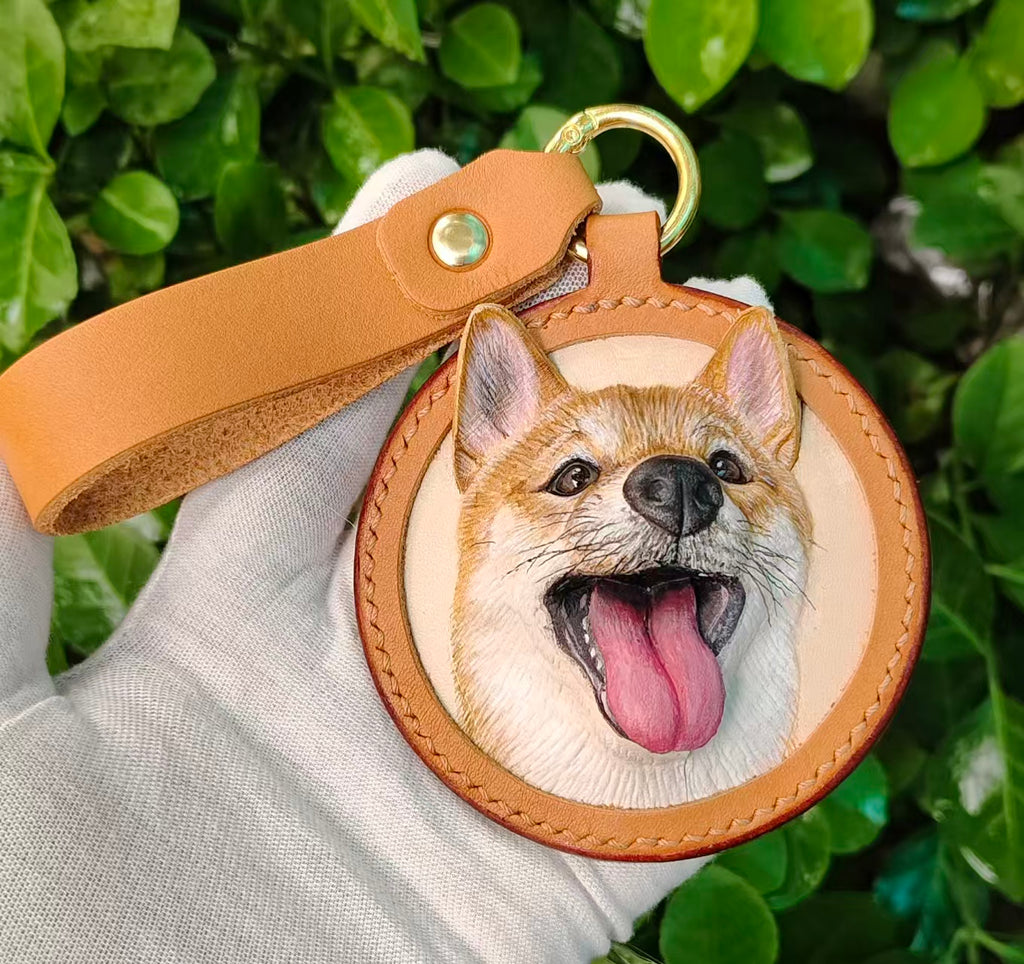 Custom Pet Leather Carved Tag - Enhanced Detail