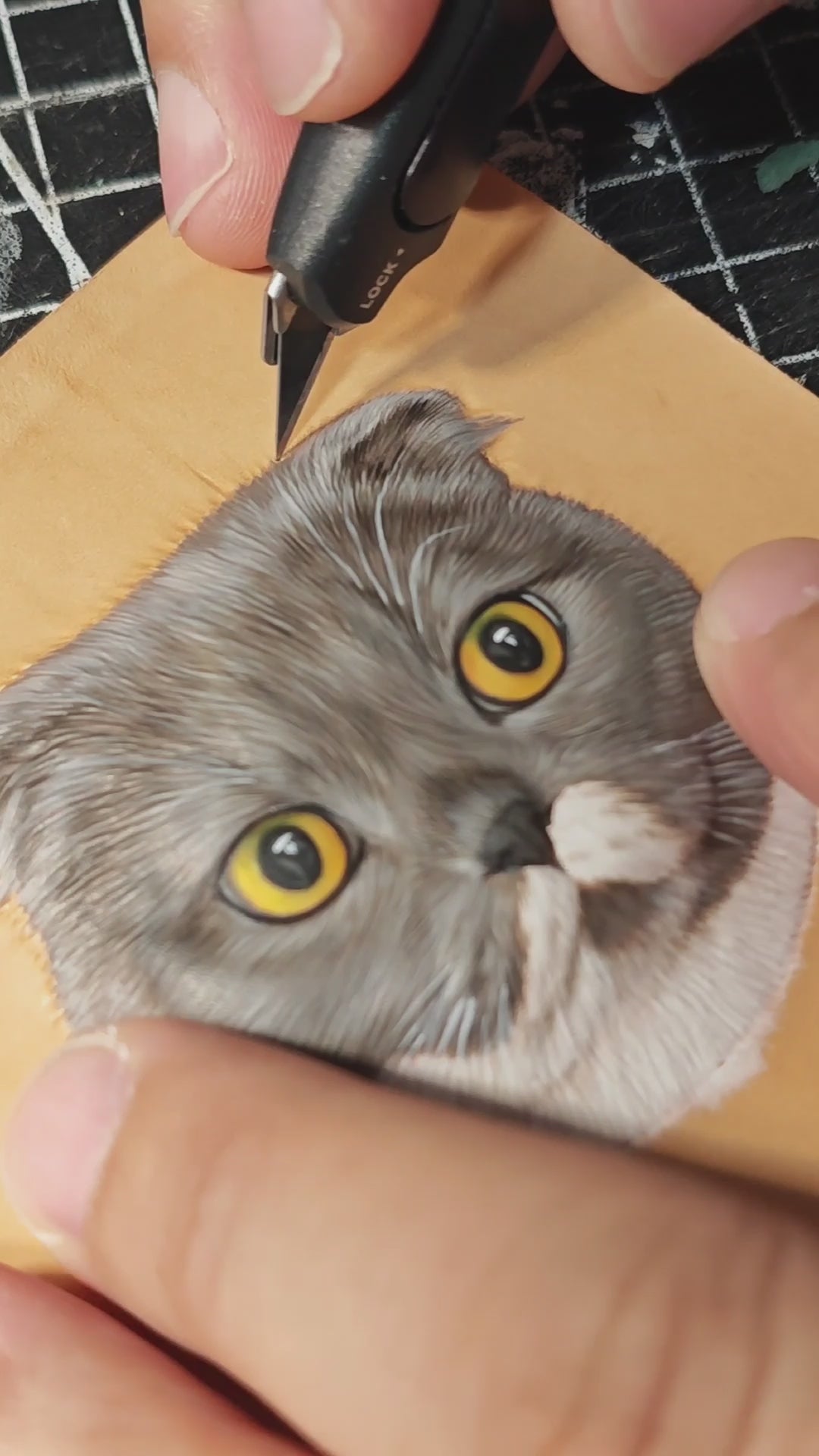 Custom Pet Leather Carved Tag - Masterpiece Detail
