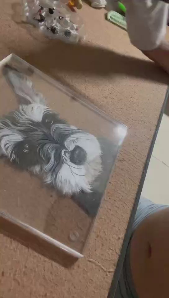 Custom 3D Acrylic Pet Portrait Plaque